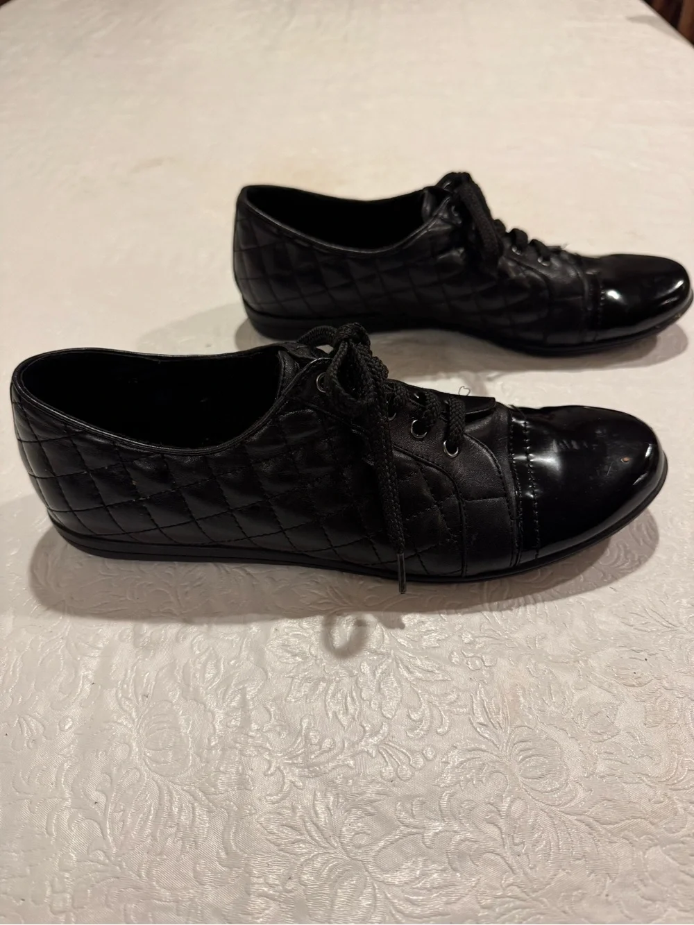 Vaneli Sport Quilted patent leather sneakers